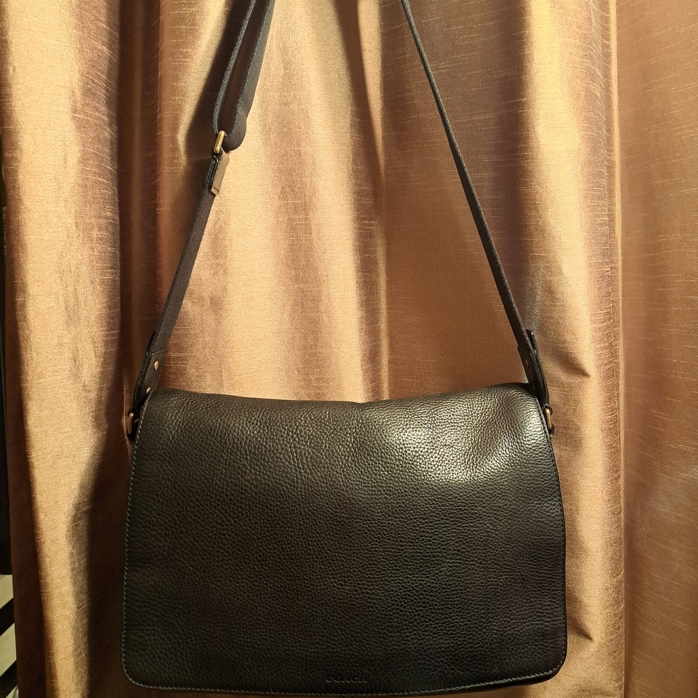 Coach Black Leather Messenger Bag